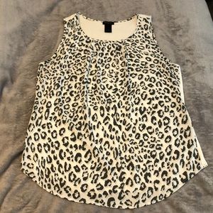Ann Taylor sleeveless leopard print blouse
